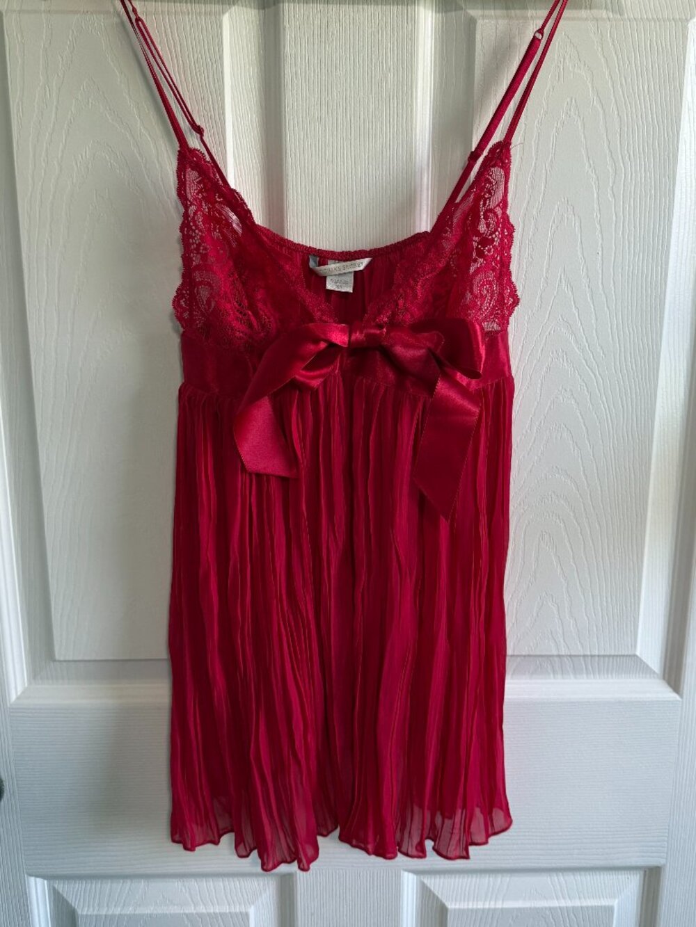 Victoria's Secret Size Small Lingerie Babydoll Red Dress Lace Bowtie